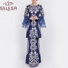 Fashion Lace Juba Printed Muslim Wear Long Sleeve Women Islamic Clothing Baju Kurung Batik