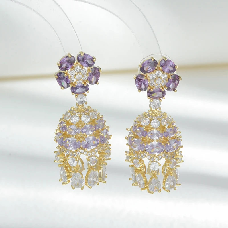 ED64284 Korean fashion gold plated women jewelry purple diamond bell shaped drop heavy stud earrings
ED64284 Korean fashion gold plated women jewelry purple diamond bell shaped drop heavy stud earrings