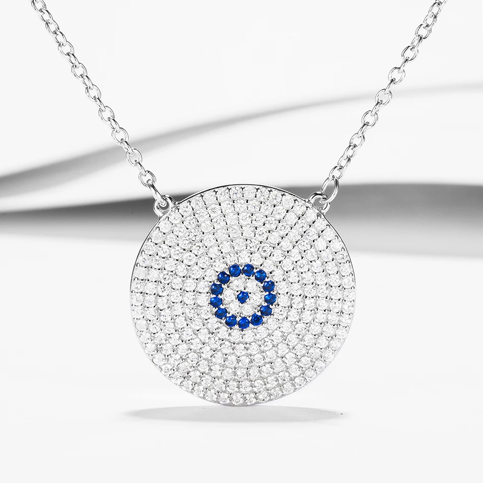 Luxury 100% 925 Sterling Silver Necklace With Cubic Zirconia Blue Eye Pendants Necklaces for Women Fashion Jewelry
Luxury 100% 925 Sterling Silver Necklace With Cubic Zirconia Blue Eye Pendants Necklaces for Women Fashion Jewelry