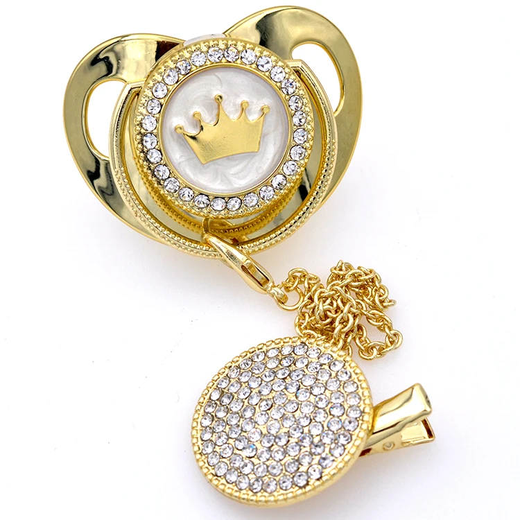 Luxury Rhinestone Glitter Heart Soother Bling Dummies Pacifier with Clip Chain for Baby
Luxury Rhinestone Glitter Heart Soother Bling Dummies Pacifier with Clip Chain for Baby