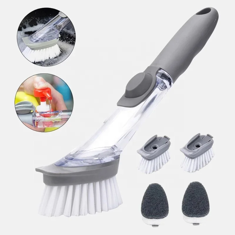 New Long Handle Pot brush Sponge PP Bristle dish washing brush With Soap Dispenser cleaning brushes
New Long Handle Pot brush Sponge PP Bristle dish washing brush With Soap Dispenser cleaning brushes