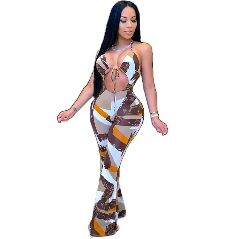 RaHB932 tight sleeveless V neck jumpsuits for women backless lace-up printed loose pants girls sexy clothing, Shown
RaHB932 tight sleeveless V neck jumpsuits for women backless lace-up printed loose pants girls sexy clothing, Shown