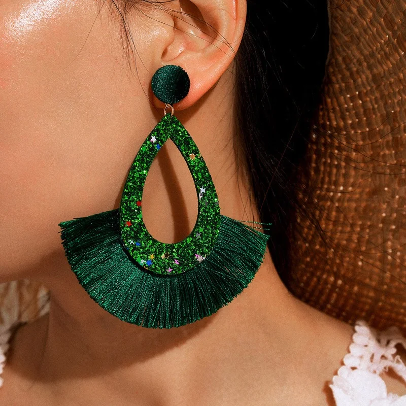 Kaime 2021 Fashion Jewelry Women European and American cross-border New Bohemian fashion green thread tassel statement earrings, Many colors fyi
Kaime 2021 Fashion Jewelry Women European and American cross-border New Bohemian fashion green thread tassel statement earrings, Many colors fyi