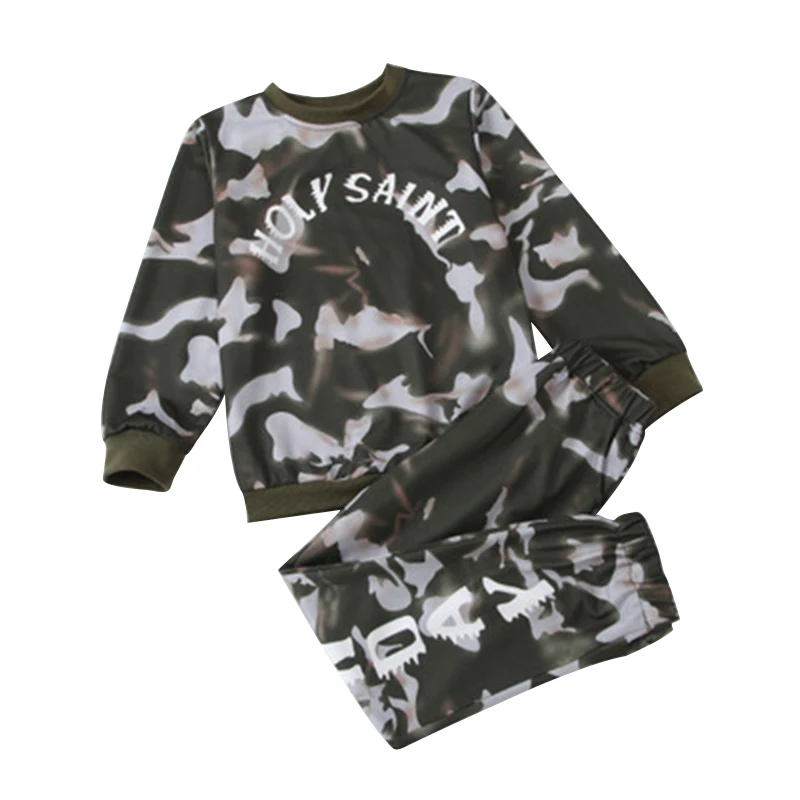 Children'S Camouflage Long-Sleeved Tie-Dye Letters Printed Sweater And Trousers, Picture 
Children'S Camouflage Long-Sleeved Tie-Dye Letters Printed Sweater And Trousers, Picture