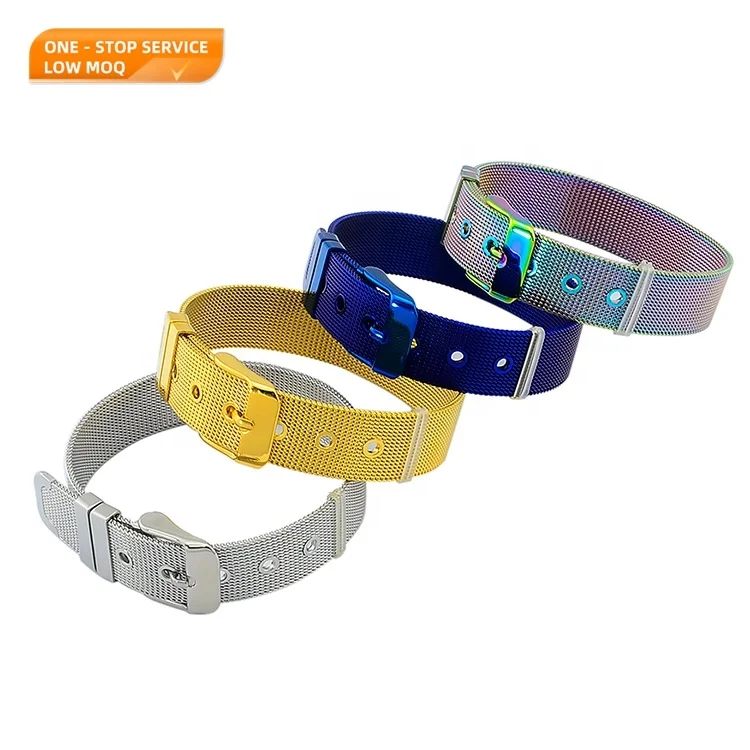 Custom Logo Colorful Watch Strap Wristband Stainless Steel Polishing Jewelry Buckle Mesh Bracelet, Customized color
Custom Logo Colorful Watch Strap Wristband Stainless Steel Polishing Jewelry Buckle Mesh Bracelet, Customized color
