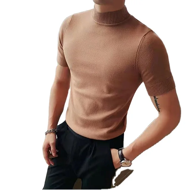 hot sale spring and summer cool and breathable short sleeves Solid color wool men's knitted sweaters
hot sale spring and summer cool and breathable short sleeves Solid color wool men's knitted sweaters