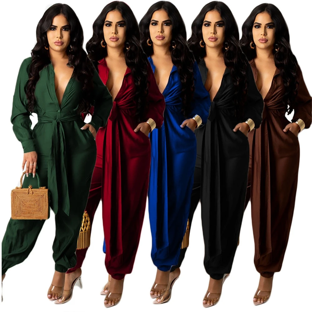 2022 new arrival one piece jumpsuit Solid color lace-up long sleeve chic women's jumpsuit fall 2021 jumpsuit for women clothing
2022 new arrival one piece jumpsuit Solid color lace-up long sleeve chic women's jumpsuit fall 2021 jumpsuit for women clothing