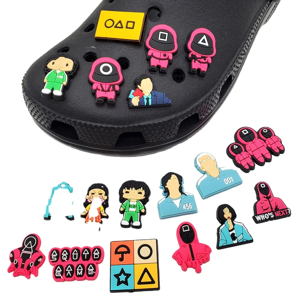 Squid game series crocs charms and shoes buckle soft rubber shoes accessories for shoes decoration, Customized color
Squid game series crocs charms and shoes buckle soft rubber shoes accessories for shoes decoration, Customized color