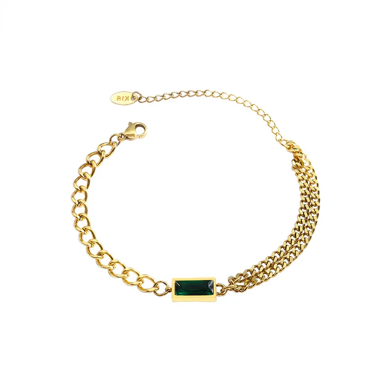 Hot Selling New Trendy Women's Jewelry Necklace and Bracelet Set 18k Gold Plated Cuban Link Chain Bracelet With Square Stone
Hot Selling New Trendy Women's Jewelry Necklace and Bracelet Set 18k Gold Plated Cuban Link Chain Bracelet With Square Stone