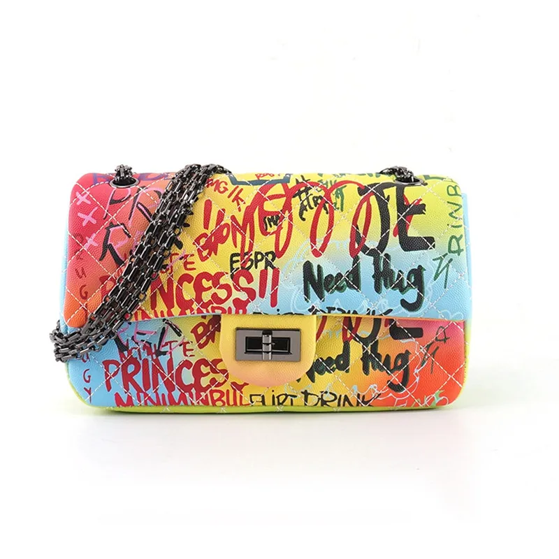 luxury rainbow colorful print graffiti handbag women shoulder bags 2022 popular squares leather ladies fashion handbags
luxury rainbow colorful print graffiti handbag women shoulder bags 2022 popular squares leather ladies fashion handbags