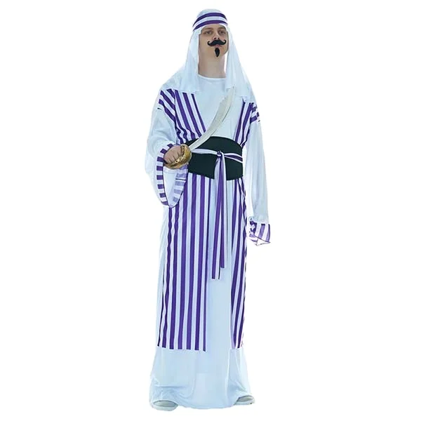 New Design Halloween Cosplay Party Arab Sheikh Costume Carnival Performance Arab Businessman Fancy Dress
New Design Halloween Cosplay Party Arab Sheikh Costume Carnival Performance Arab Businessman Fancy Dress