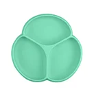 Kids silicone irregular shaped dishes and plate- flexible silicone toddler plate with suction base