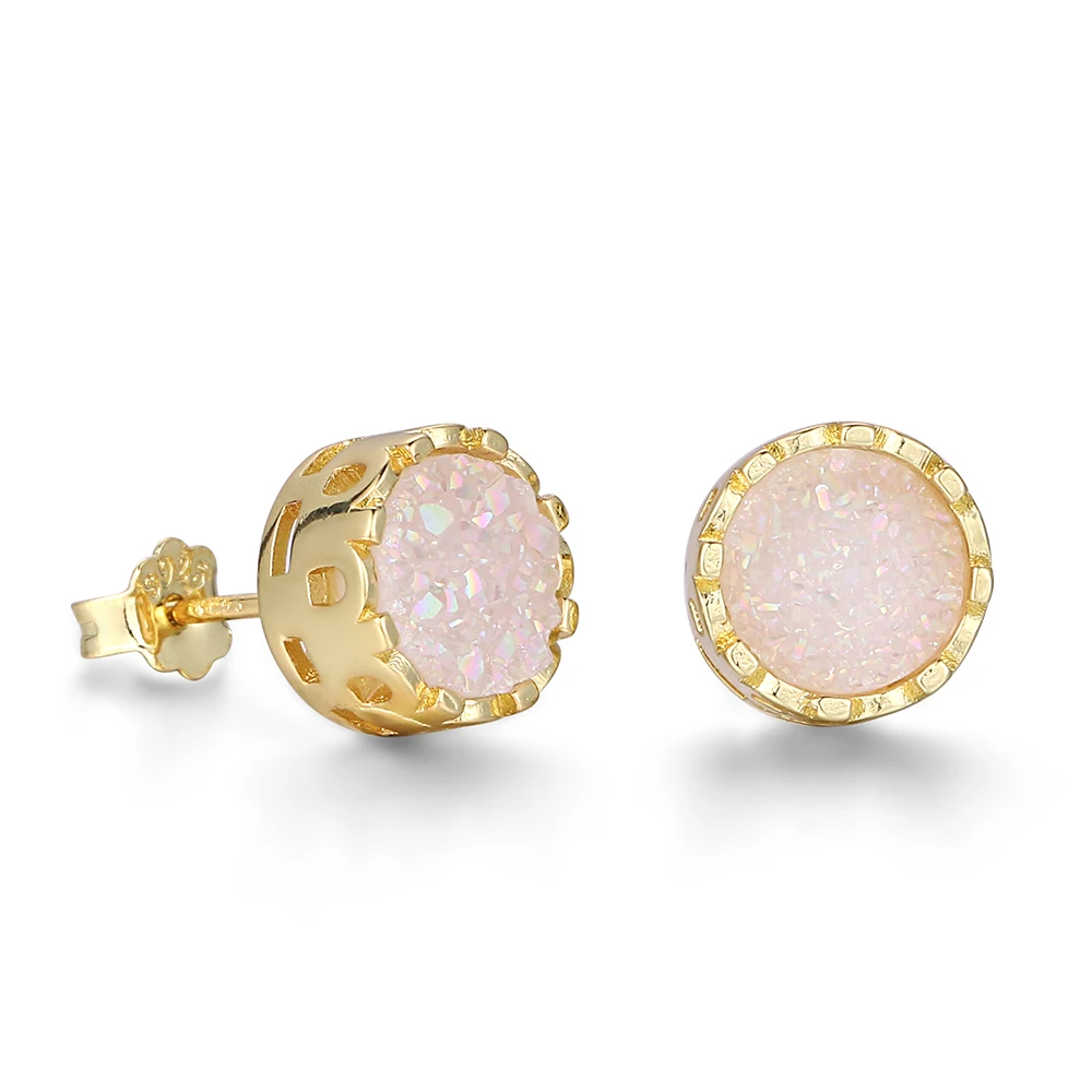 fashion korean 925 silver needle earring jewelry custom natural agate crystal druzy stone crown stud earrings for women, 5 colors to choose
fashion korean 925 silver needle earring jewelry custom natural agate crystal druzy stone crown stud earrings for women, 5 colors to choose