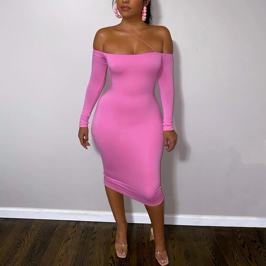 Kliou K21D06821 Fall 2021 Solid Off Shoulder Knee-Length Long Sleeve Dresses Women Casual Dress
Kliou K21D06821 Fall 2021 Solid Off Shoulder Knee-Length Long Sleeve Dresses Women Casual Dress