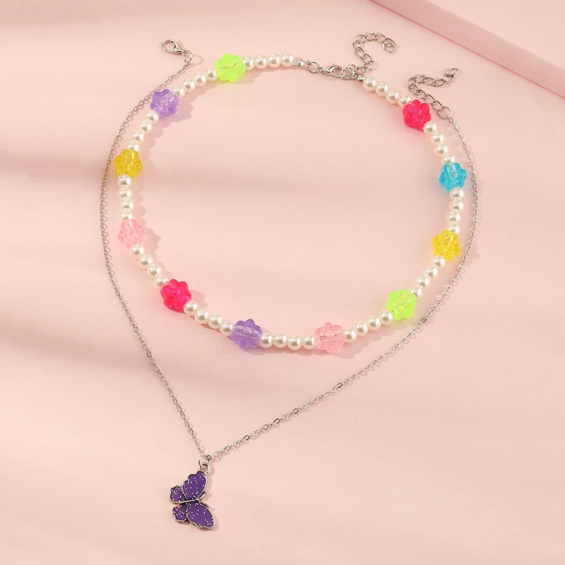 Wholesale Fashion Colorful Butterfly Necklace Pressed Flower Resin Pearl Necklace For Girls
Wholesale Fashion Colorful Butterfly Necklace Pressed Flower Resin Pearl Necklace For Girls
