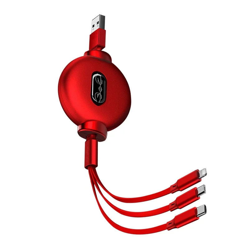Multi Charging Cable Retractable 3 in 1 USB Charger Cord for iPhone/Type C/Micro Compatible with Smart Phone, Black red grey
Multi Charging Cable Retractable 3 in 1 USB Charger Cord for iPhone/Type C/Micro Compatible with Smart Phone, Black red grey