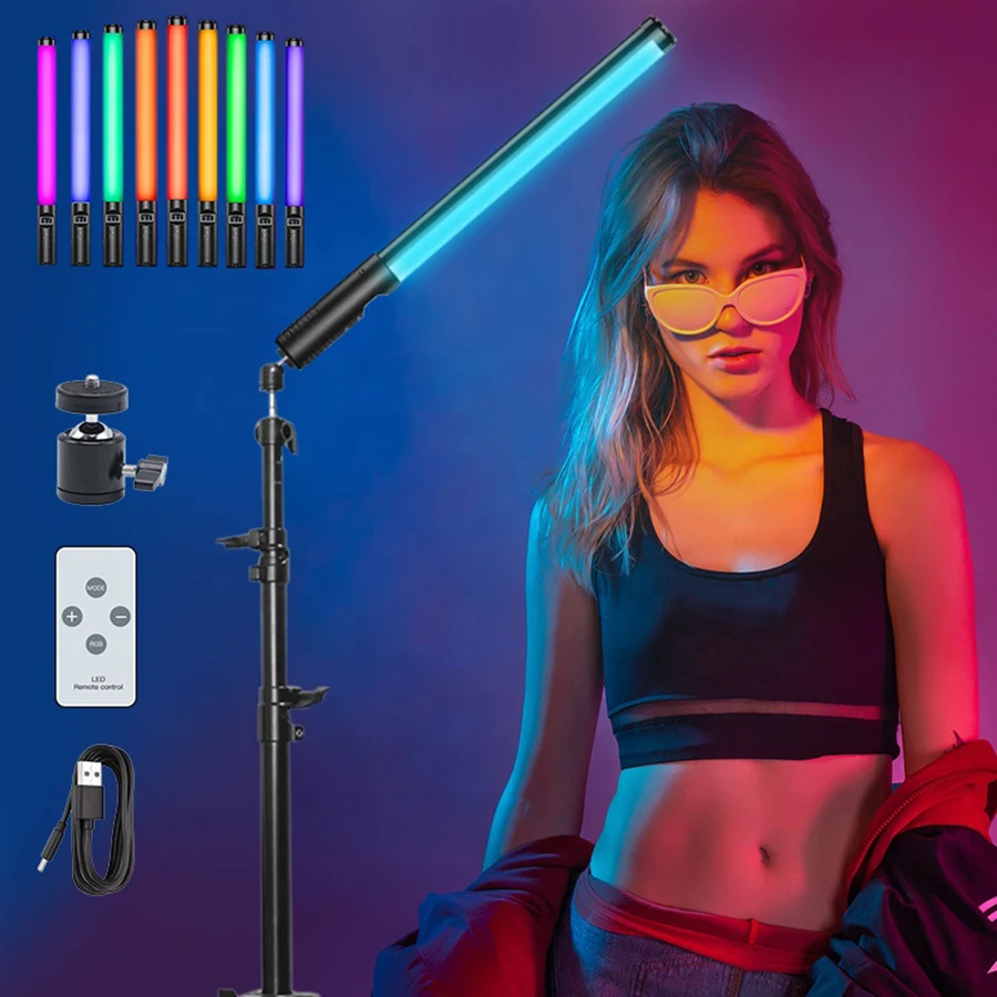 Film Light Rgb Colorful Photography Portable Handheld Remote Control Fill Light Stick Photography Live Led Video Light, Black
Film Light Rgb Colorful Photography Portable Handheld Remote Control Fill Light Stick Photography Live Led Video Light, Black