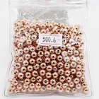 wholesale rose gold plated 5mm 6mm 8mm stainless steel metal solid round bead for bracelet necklace jewelry