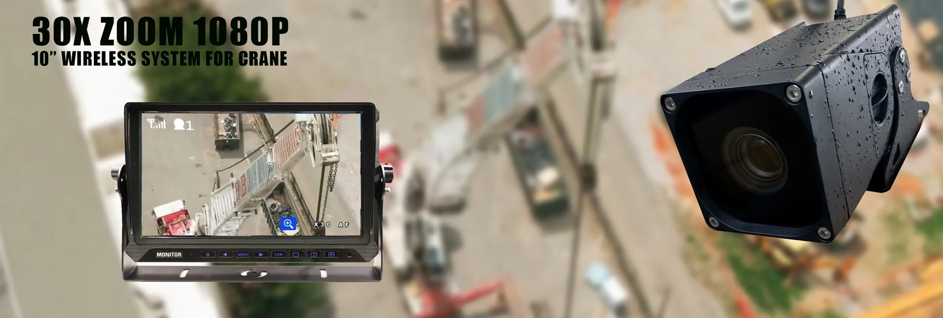 30X Zoom 1080P Wireless Camera System for Crane