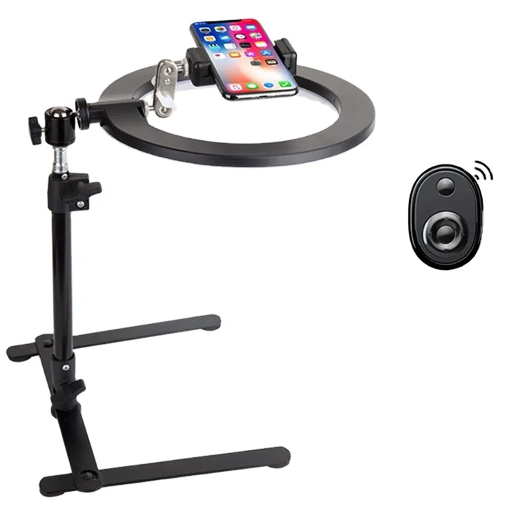 Smartphone live video teaching record Mobile Phone high Angle Stand Desktop Ring Fill Light with Phone Holder
Smartphone live video teaching record Mobile Phone high Angle Stand Desktop Ring Fill Light with Phone Holder