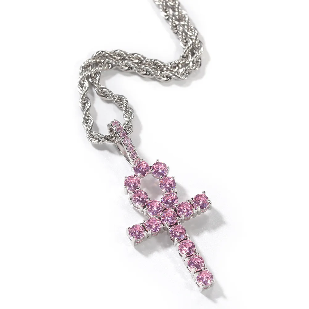 Hip-hop necklace with pink Egyptian Zircon key crucifix pendant fashion couple accessories
Hip-hop necklace with pink Egyptian Zircon key crucifix pendant fashion couple accessories
