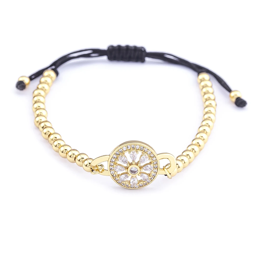 Classic 18K Gold Plated Charm Beads Bracelet Cubic Zircon Crystal Adjustable Hand Woven Rope Bangles Jewelry Gift for Couple
Classic 18K Gold Plated Charm Beads Bracelet Cubic Zircon Crystal Adjustable Hand Woven Rope Bangles Jewelry Gift for Couple