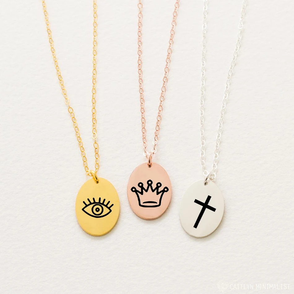 Custom Personalized Patterns Necklace Stainless Steel Engraved Laser Necklace Pendant Charm Necklace for Women, Silver/gold/rose gold
Custom Personalized Patterns Necklace Stainless Steel Engraved Laser Necklace Pendant Charm Necklace for Women, Silver/gold/rose gold