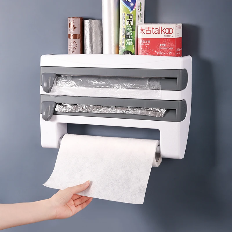 Cling film cutter Paper Towel Holder kitchen paper cutter wall mounted storage rack
Cling film cutter Paper Towel Holder kitchen paper cutter wall mounted storage rack