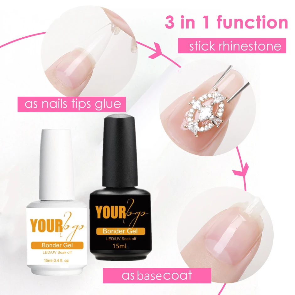 Private label OEM logo nail glue bonder gel adhesive LED UV soak off nail adhesive gel for false nail extension
Private label OEM logo nail glue bonder gel adhesive LED UV soak off nail adhesive gel for false nail extension