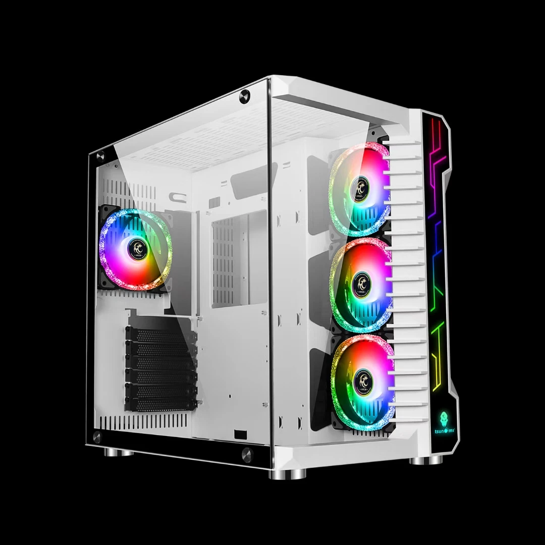 New Design 400mm Long VGA Tempered Glass Tablet Computer Tower with RGB light Strip, Black
New Design 400mm Long VGA Tempered Glass Tablet Computer Tower with RGB light Strip, Black