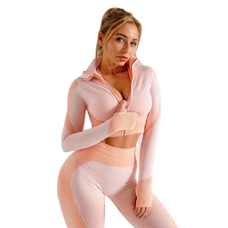 Women Yoga Top With Thumb Hole Zipper Sports Corset Quick Drying Training Running Yoga Seamless Long Sleeve Yoga Top
Women Yoga Top With Thumb Hole Zipper Sports Corset Quick Drying Training Running Yoga Seamless Long Sleeve Yoga Top