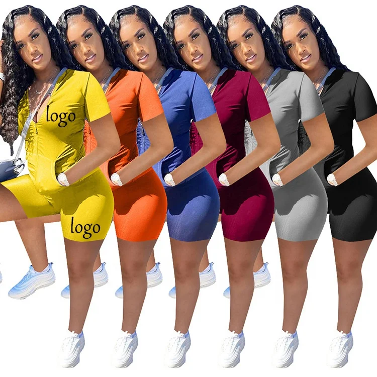 Loungewear summer 2 piece women short set workout with pockets zipper short sleeve two piece biker short set, 6 colors
Loungewear summer 2 piece women short set workout with pockets zipper short sleeve two piece biker short set, 6 colors