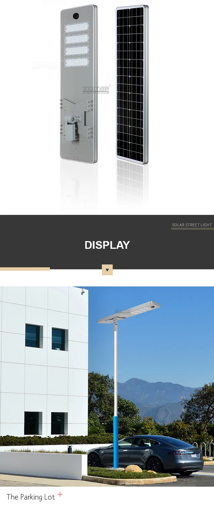 ALLTOP High quality outdoor courtyard lighting ip65 smd 50w 100w 150w 200w integrated all in one led solar street light