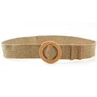 Woman Elastic Straw Belt Waist Wide Belt