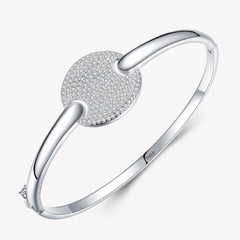MINHIN Real 925 Sterling Silver Geometric Design Round Clear Zircon Fashion Bracelets For Women Girls Party Accessories Jewelry
MINHIN Real 925 Sterling Silver Geometric Design Round Clear Zircon Fashion Bracelets For Women Girls Party Accessories Jewelry