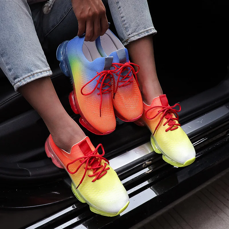 Fashion women's tie dyed solid color air cushion breathable mesh lace up women's sports shoes
Fashion women's tie dyed solid color air cushion breathable mesh lace up women's sports shoes