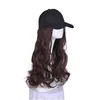 L540 Adjustable Women Hats Wavy Hair Extensions With Cap Wig Female Baseball Hat