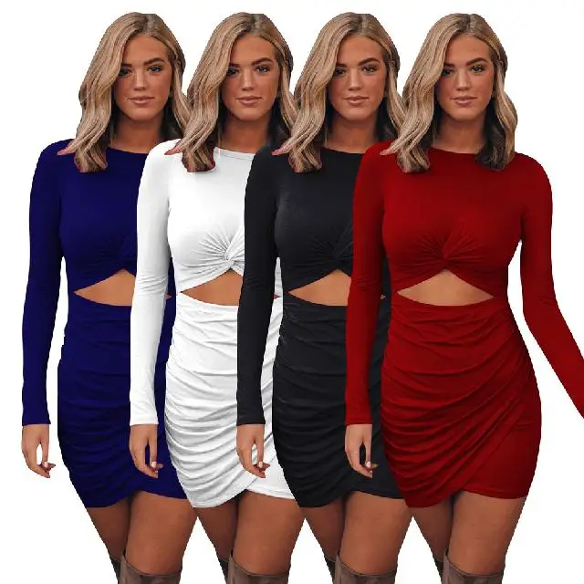 2021 Spring And Autumn Long-sleeved Solid Color Pleated Sexy Hollow Slim Dress, Picture color
2021 Spring And Autumn Long-sleeved Solid Color Pleated Sexy Hollow Slim Dress, Picture color