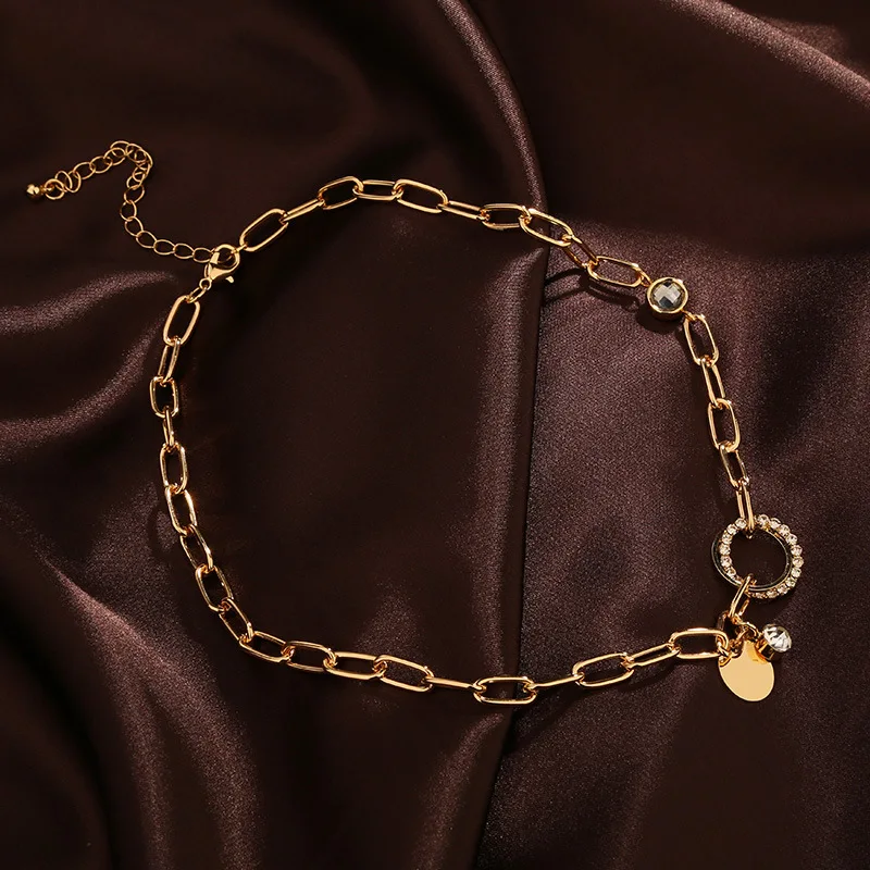 Vintage zircon circle crystal pendant necklace women gold color chain choker necklace (KNK5158), Same as the picture
Vintage zircon circle crystal pendant necklace women gold color chain choker necklace (KNK5158), Same as the picture