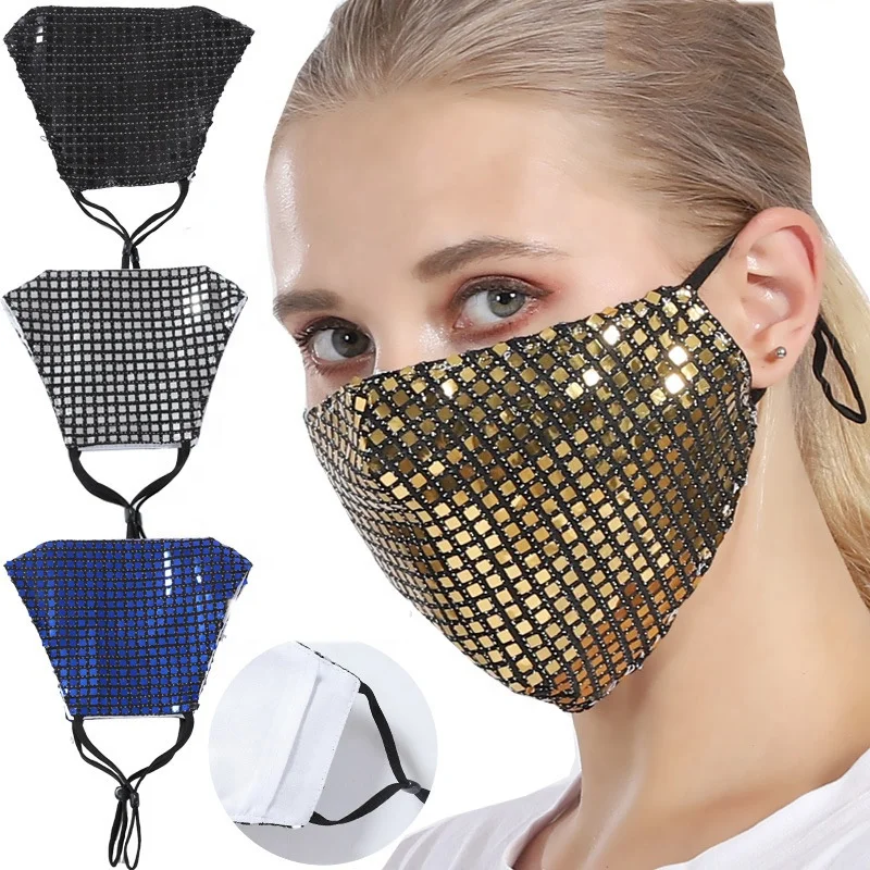 Large size cotton fashion bling maskes female 3-ply cotton maskes party sexy square sequin face maskes reusable, 5 colors
Large size cotton fashion bling maskes female 3-ply cotton maskes party sexy square sequin face maskes reusable, 5 colors