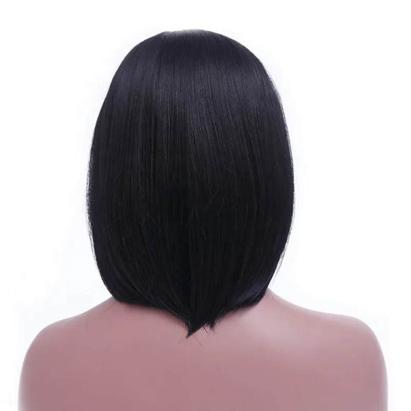 # bob head wig European and American wig ladies black short straight hair bob head chemical fiber wig
# bob head wig European and American wig ladies black short straight hair bob head chemical fiber wig