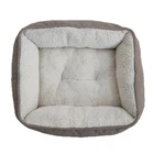 Plush Shape Dog Square Shape Dog Pet Bed Checked Fabric Puppy Pads Short Plush Pet Bed
