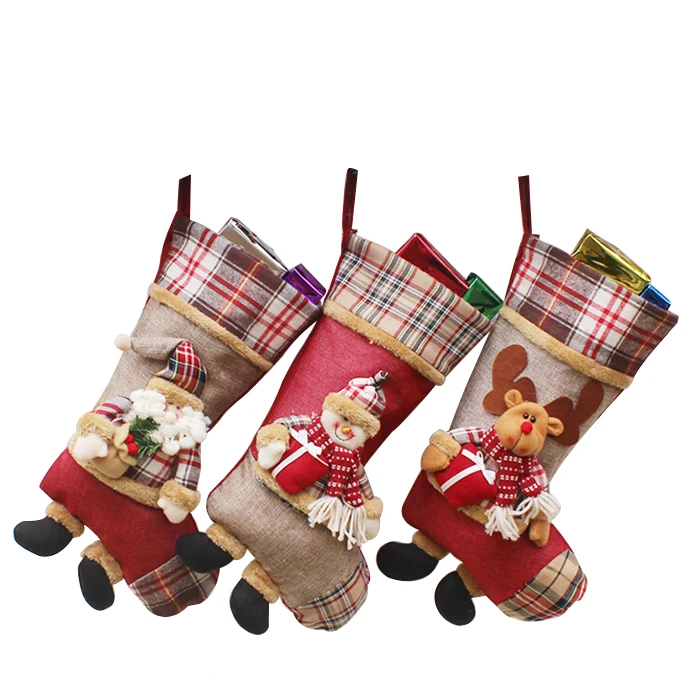 new year christmas stocking sack xmas gift candy bag noel
