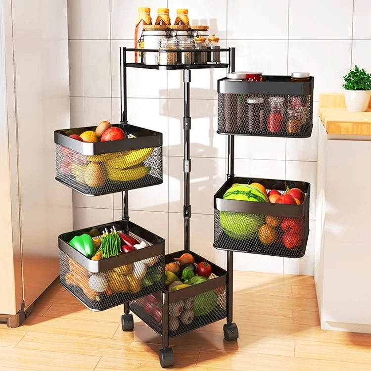 Kitchen Multi-Layer Rotating Racks Stainless Steel Fruit And Vegetable Storage Shelf
Kitchen Multi-Layer Rotating Racks Stainless Steel Fruit And Vegetable Storage Shelf
