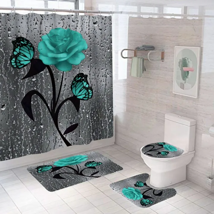 Wholesale Extra Long 3D Printing Flower Pattern Bathroom Bath Thick Shower Curtains Rug And Mat Set 4 Pcs, Customized color
Wholesale Extra Long 3D Printing Flower Pattern Bathroom Bath Thick Shower Curtains Rug And Mat Set 4 Pcs, Customized color