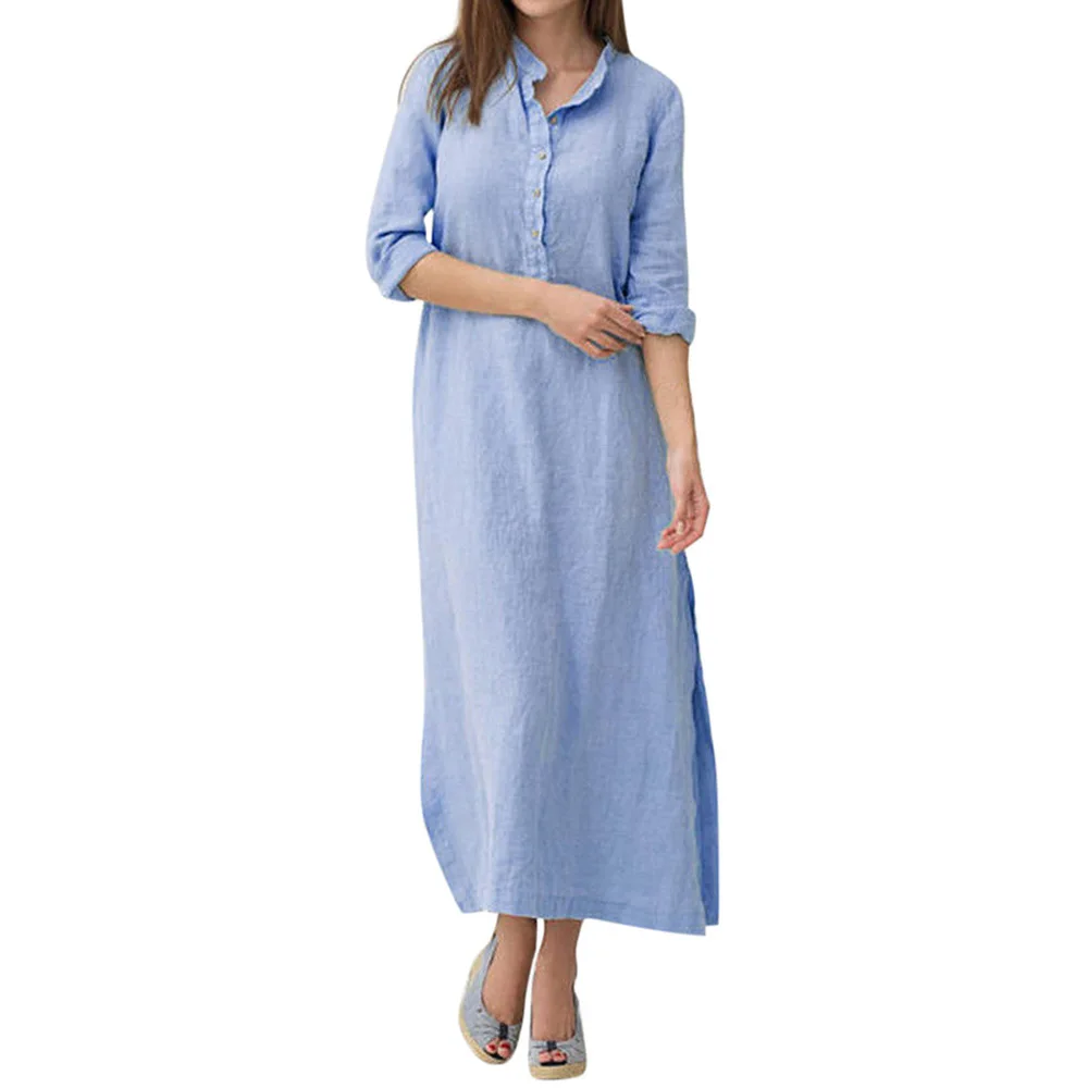 Woman Fall Clothing Casual Loose Retro Sexy Long Sleeve Plus Size Shirt Dress, 2 colors
Woman Fall Clothing Casual Loose Retro Sexy Long Sleeve Plus Size Shirt Dress, 2 colors
