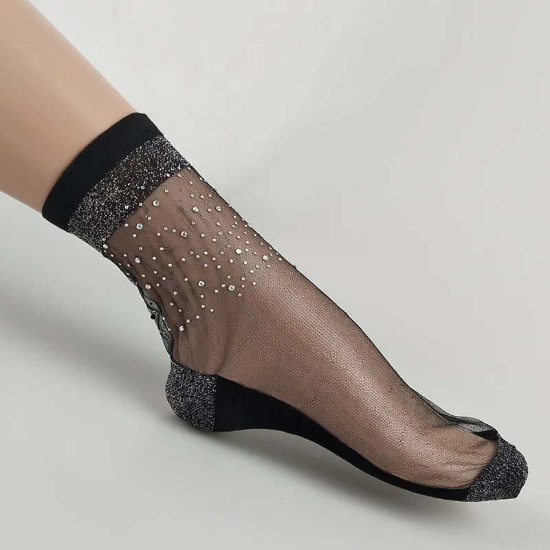 SW648 summer fashion black silk hosiery ultra-thin rhinestone women custom design socks sliver sock
SW648 summer fashion black silk hosiery ultra-thin rhinestone women custom design socks sliver sock