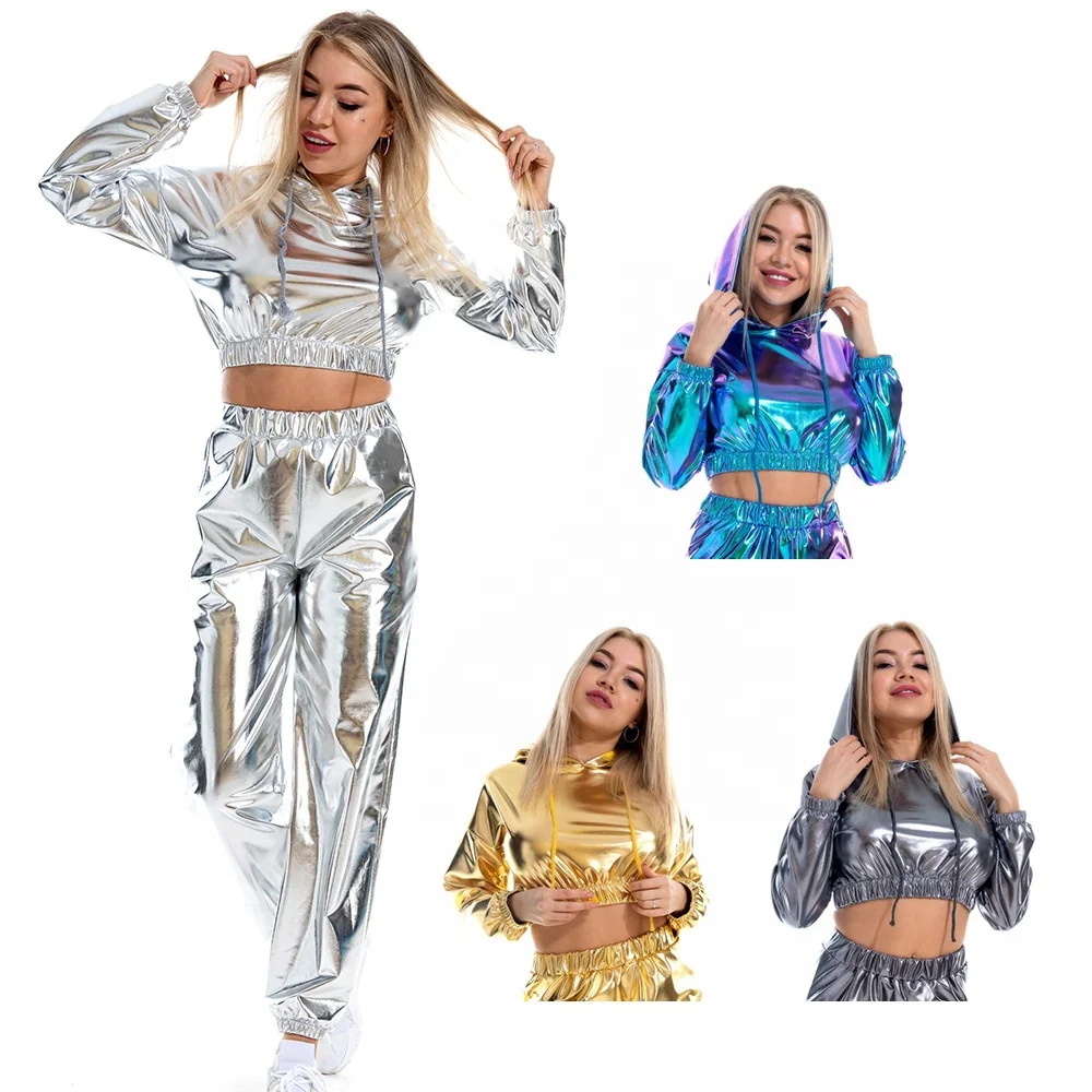 Glossy Laser Metallic Cropped Women's Hoodies Sweatshirts, Gray, black, red, blue, gold, sliver, pink
Glossy Laser Metallic Cropped Women's Hoodies Sweatshirts, Gray, black, red, blue, gold, sliver, pink