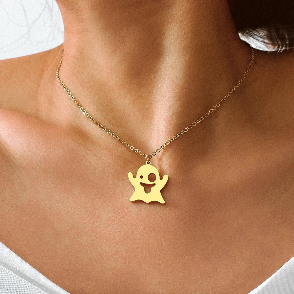 Stainless Steel Necklaces Halloween Naughty Ghost Pendant Choker Clavicle Chain Fashion Necklaces For Women Jewelry Girls Gifts
Stainless Steel Necklaces Halloween Naughty Ghost Pendant Choker Clavicle Chain Fashion Necklaces For Women Jewelry Girls Gifts
