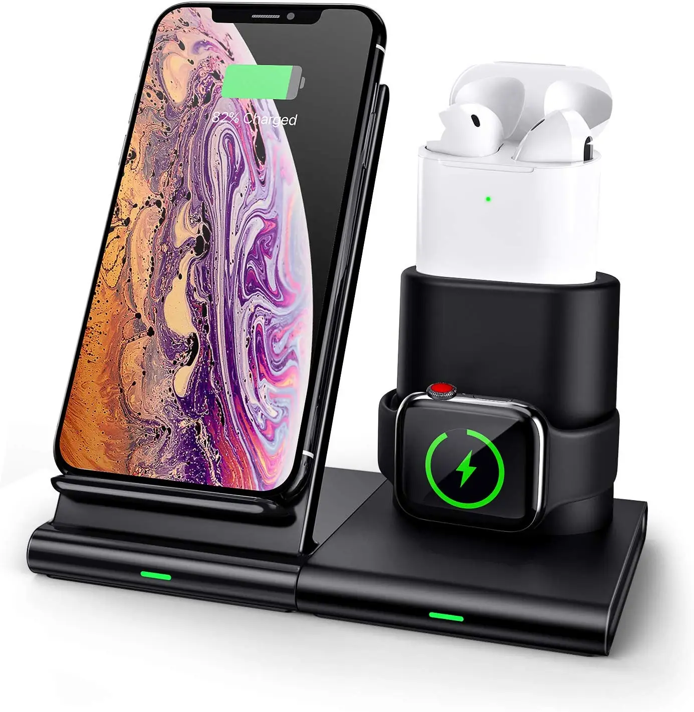 High quality 3 in 1 wireless charger qi wireless charging receiver for earphone, Black
High quality 3 in 1 wireless charger qi wireless charging receiver for earphone, Black